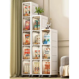 Slim Storage Drawers with Wheels for Narrow Spaces, Rolling Plastic Organizer for Bathroom Kitchen Laundry Roomcolor: White/4 layers, size: Large