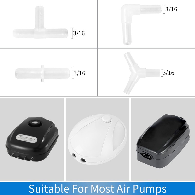 AQUANEAT Aquarium Airline Tubing Connector, Fish Tank Air Pump Connector,