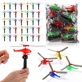 Lenwen 50 Pcs 8 Inch Flying Helicopters Planes Toys for Kids Boys Toddlers Bulk Airplane Party Favors 360° Rotating Helicopter Airplane Toy Party Favors Goodie Bag Stuffers Classroom Prizes