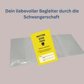 Maternity Log Cover 3-Piece Transparent – Olanmarp Protective Cover for the Austrian Maternity Log MKP Soft Film with Pockets – Practical & Beautiful for Expectant Mums – with Extra Compartment (1