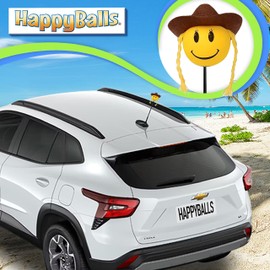 HappyBalls Happy Cowgirl Cowgirl Hat with Braids Car, Truck, SUV Antenna Topper Auto Accessory