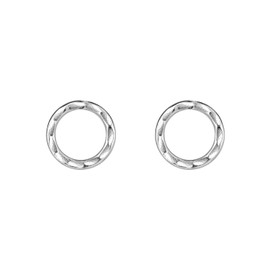 Frieda + Paul Circle Geo Basic Women's Girls Stud Earrings 925 Sterling Silver Tarnish-Resistant Jewellery Box, Sterling Silver