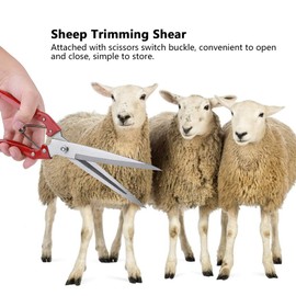 Manual Sheep Scissors, Goat and Sheep's Wool Trimmer, Stainless Steel Hand Scissors, Multifunctional Sheep Scissors, Wool Scissors with Spring