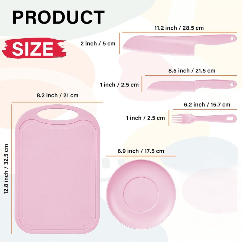 Kindermesser 5-teiliges Kinder Messer Sicherheit Küchenmesser Set zum Schneiden Kochen