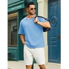 Cotrasen Men's Short Sleeve Shirts Cotton Drop Shoulder Pocket Soft