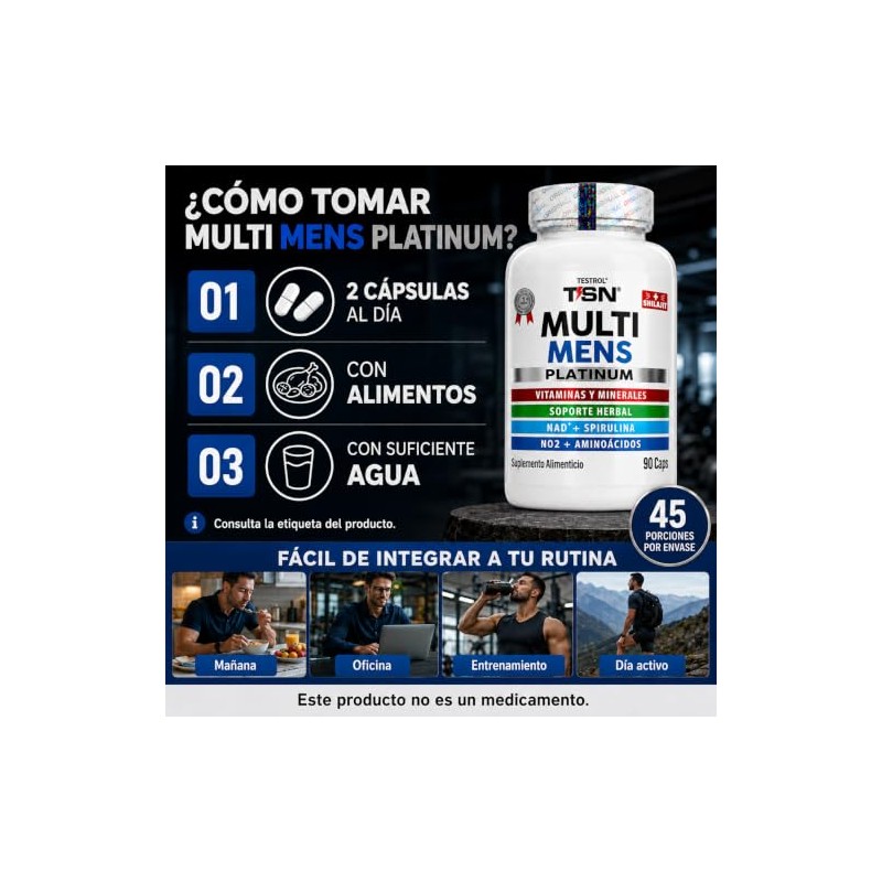Testrol Multi Mens 90 Cápsulas Vitaminas y Minerales para Hombres