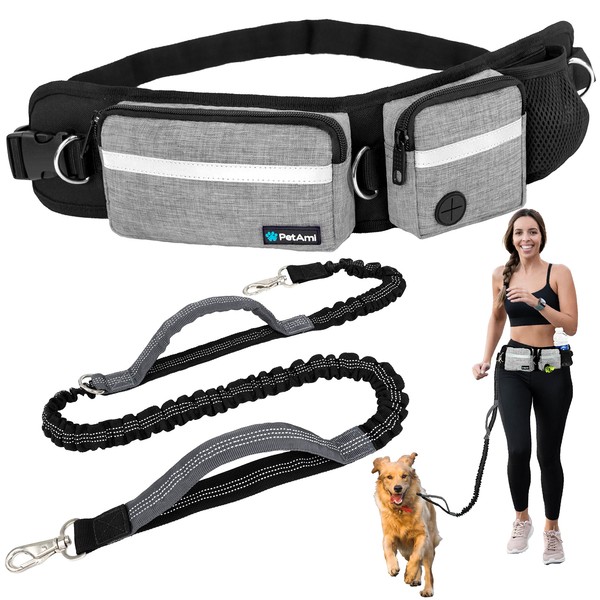 PetAmi Hands Free Dog Leash, Dog Running Leash Belt Bag