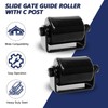 2Pack Sliding Rolling Gates Guider with Post Welded Bracket, Slide