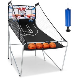 Giantex Folding Basketball Arcade Game - Electronic Hoop with 8 Game Modes, 4 Balls, 2 Hoops, Air Pump, LCD Scoreboard - For Adults & Kids