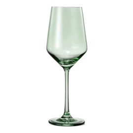 Make Your Own Set Wine Glass SINGLE, Muted Green Colored Large 12 oz Glass, Unique Italian Style Tall for White & Red Wine, Mothers Day Gift, Set of 1 Beautiful Glassware (Forest Green)