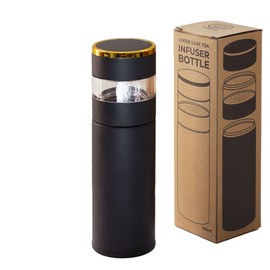 Teapro Loose Leaf Tea Infuser Bottle 450ml – Cold Brew Tea Bottle with Infuser, Tea Bottle to Go, Tea Infuser Flask for Hot & Cold, Travel-Friendly Tea Infuser Tumbler (Black)