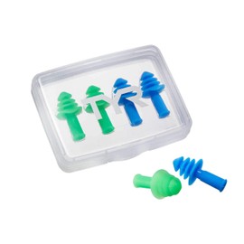 TYR Ergo Flex Ear Plugs-4pk Swimming Equipment, Blue/Green, All
