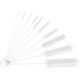 TORMEN Straw Brush, Bottle Brush, Long Tube Brush, For Drinking Straws & Hoses, Extra Fine Type, Crevice Brush (White Brush)