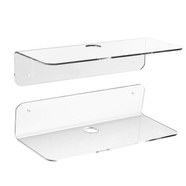 Aokesy Estantes Acrílicos para Almacenamiento, Estantes Montados Flotantes en la Pared, Expositor de Transparente, Pared de Repisa con Tornillos para Sala de Estar, Baño, Cocina (Transparente)