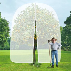 letesult 9 X 10Ft Large Fruit Tree Netting Bags, Tree Netting Cover with Zipper and Drawstring, Plant Mesh Net Blueberry Bush Bird Netting for Garden Protection Blueberry Bushes, Apple Tree, Tomatoes