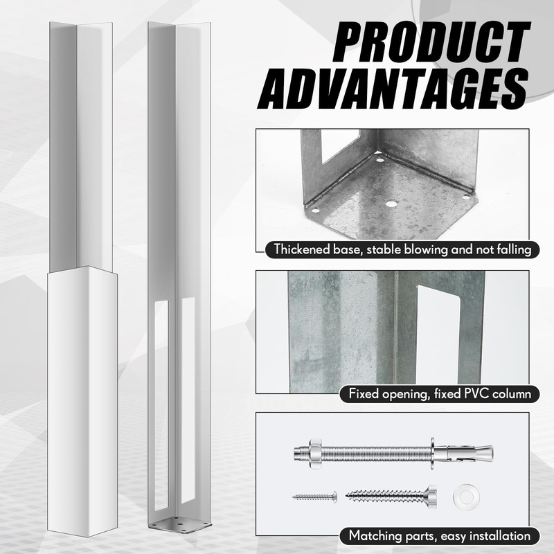Hicarer 2 Sets 5" x 5" x 48" Vinyl Fence