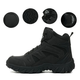 Men's Safety Work Shoes, Steel Toe Microfiber Upper Rubber Sole, Comfortable Breathable Durable Protective ShoesColor: Green, US Size: 9.5