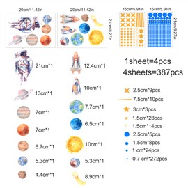 Aatpuss Wall Sticker Luminous Stars Children's Room Moon Astronaut Luminous Sticker Astronaut Planet Luminous Stars Stickers for Children's Room Decorative Stickers