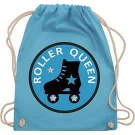 Shirtracer - Vintage clothes retro decorative - roller queen roller skate - gym bag and fabric bag made of cotton, 2 Light Blue, Einheitsgröße