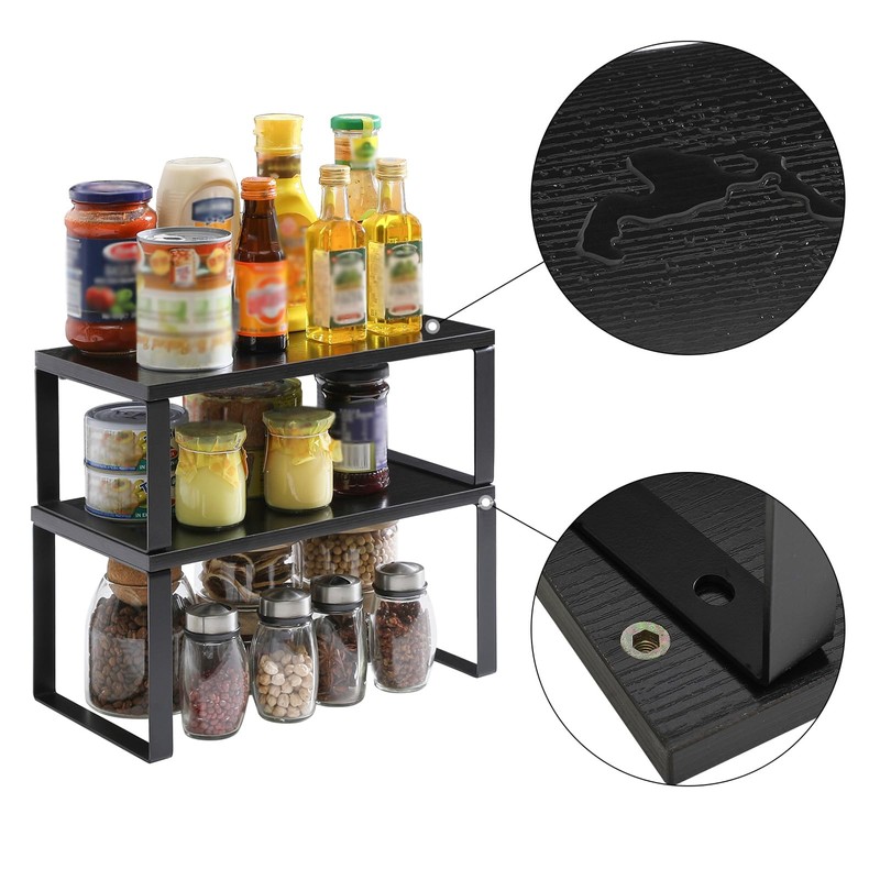 YMYNY Cabinet Shelf Organizer, Countertop Shelves Set of 2, Kitchen
