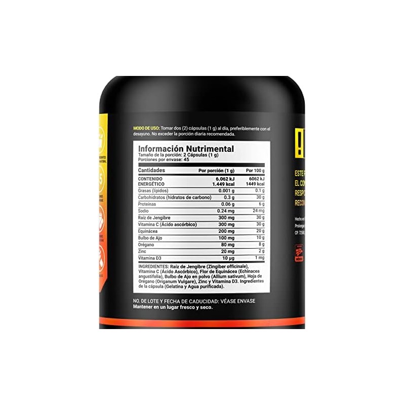 B Life Fórmula con Vitamina C, Zinc, Equinácea y Ajo