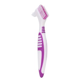 2 Cepillos de Limpieza para Dentaduras Postizas, Cepillo Portátil de Doble Cara para Dentaduras Postizas con Cerdas Multicapa para Limpieza de Dientes Postizos