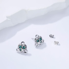 Yinsen Earrings for Women 925 Sterling Silver Stud Earrings Lucky Charm Jewellery Gift for Women, Silver, Cubic Zirconia