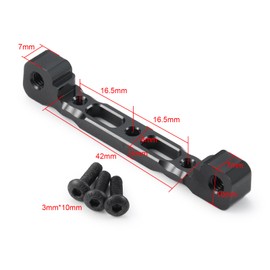 JGGZONE Aluminum Front Upper Suspension Arm Rear Bulk Mount Compatible with Arrma Kraton Typhon Senton Talion 1/8 RC Car Upgrade Parts (Black)