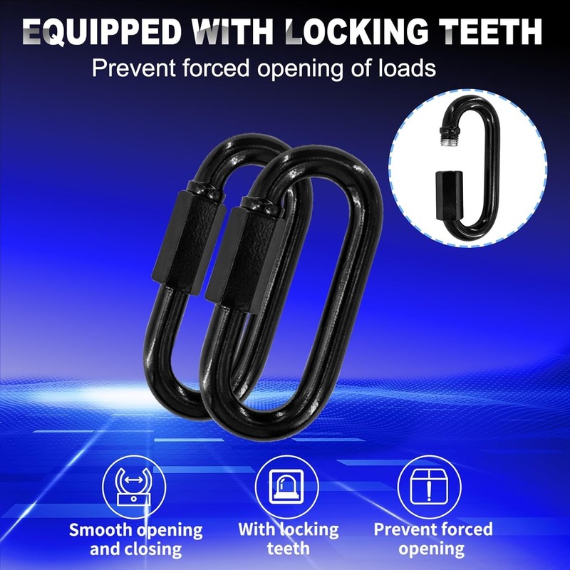 20PCS 2Inch Quick Links,3/16"Black Chain Link Connector,with Heavy Duty Galvanized