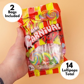 Mini Swirl Lollipops, Rainbow Suckers, Individually Wrapped Candy, Party Favors, 14 Count