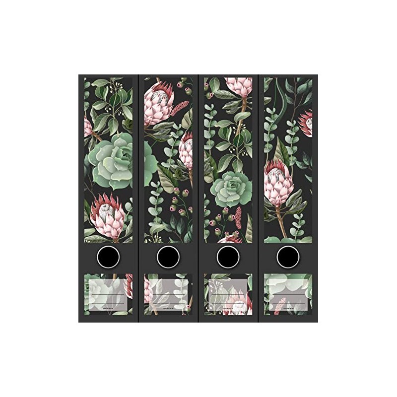 Set of 10 Wide and Narrow Folder Spines Succulent Plant