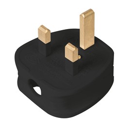 Powermaster 488289 13A Fused Plug Black