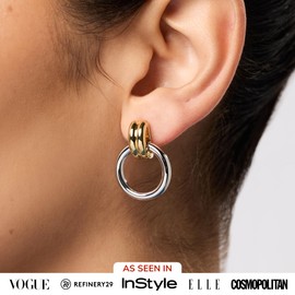 Ana Luisa Chunky Small Knot Earrings - 14K Gold Plated and Silver Statement Earrings for Women - Trendy Ball Drop Earring, Gold and Two Tone Knots, Dangle Earring for Women - Hypoallergenic Jewelry