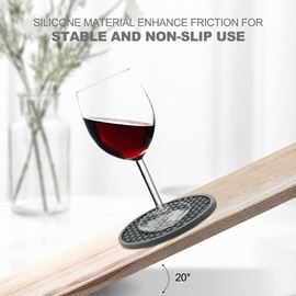 EAGMAK Coasters for Drinks Set of 8, Silicone Drink Coasters with Grooved Pattern, Non-Slip Base, Washable and Heat Resistant Coffee Coasters for Wooden Table, Desk, Kitchen, Office, Bar-Dark Grey