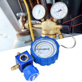 AC Manifold Gauge Set Air Condition Refrigeration,Anti Collision Design,Multiple Refrigerants Support with Brass Connector,Large Dial for Car A/C System Maintenance
