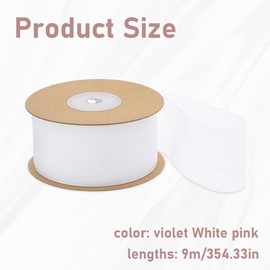 quiodok White Ribbon Wide, Gift Ribbon, White, Ribbon White, 38 mm x 25 m Ribbon Wedding, for Party Gift Wrapping, Flowers, Valentine's Day Decorative Ribbon