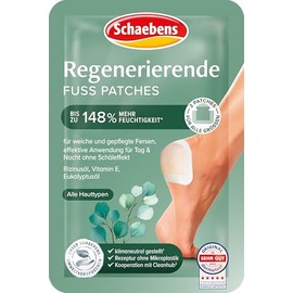 Schaebens Regenerating Foot Patches with Castor Oil, Vitamin E and Eucalyptus for All Skin Types - Beautiful Heels - 2 Patches for One Use