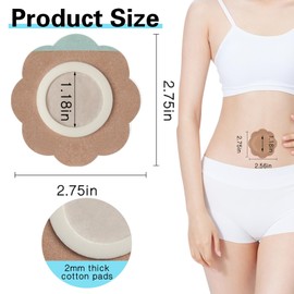 50 Pcs Disposable Castor Oil Patches,Spunlace Absorbent Wrap Organic Cotton,Highly Absorbent,Leak-Proof,Self-Adhesive,No Wash,Breathable,Portable(Oil Not Included)(Flower Shape,Skin Color)
