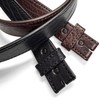 BS250S_Heavy-Duty Genuine Full Grain Leather Belt Strap 1-1/2"(38mm) Wide (Black,