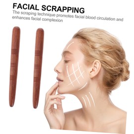 IWOWHERO 3pcs Wooden Acupuncture Stick Guasha Massage Wand Roller for Face Reflexology Tools for Feet Wood Massaging Board Jade Guashas Facial Scraping Plate Massage Supplies