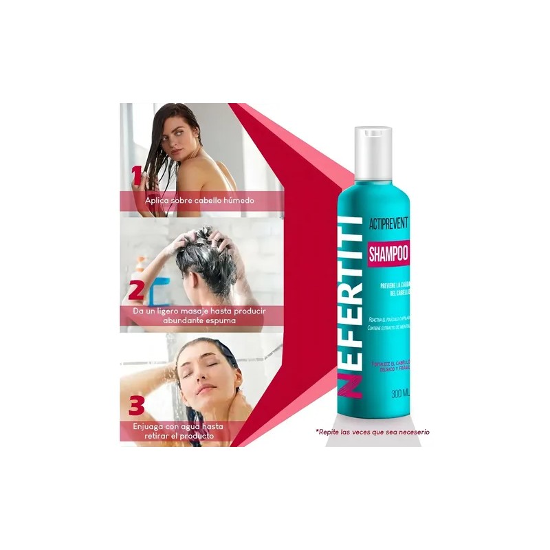 Shampoo Anticaida Del Cabello Actiprevent Nefertiti 300ml
