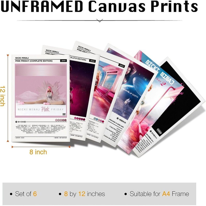 A Set Of 6 Nicki Rapper Minaj Poster Album Cover