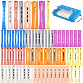Elcoho 80 Pieces Multicolor Hair Perm Rods, Curler Perm Rods Cold Wave Perming Rods with 300 Pieces Perm Paper, for Hairdressing Styling