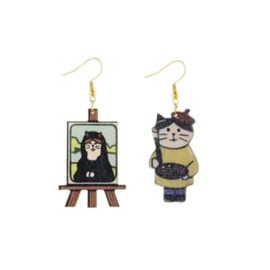Vintage Cartoon Cat Wooden Earrings, Fashion Personality Accessories, Unique Charm Choice for women unique funny holiday