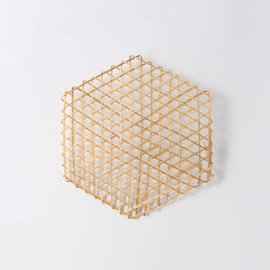 6Pcs Bamboo Food Liner - Hexagon Hand Weaving Non Stick Steamer Liner Mesh Mat for Dumplings & Baking