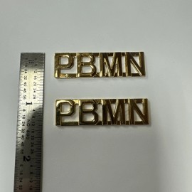 PBMN - Gold Police Collar Brass - Post Rod Backing - NEW - Rank Insignia