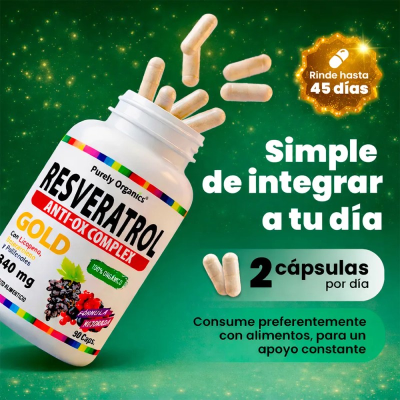 Resveratrol Gold Anti-ox Complex 90 Cpsulas Sin Sabor