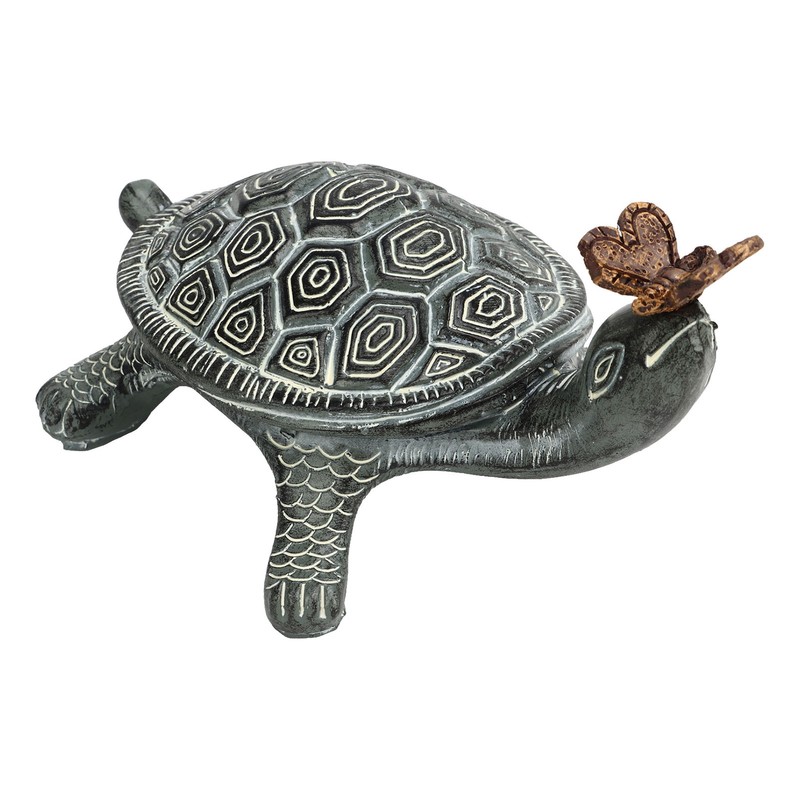 Turtle Butterfly Garden Statue Resin Fade Proof Weather Resistant Curious