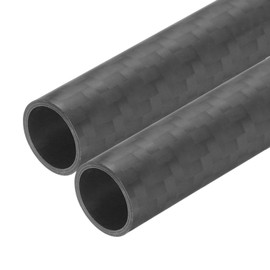 QUARKZMAN Pack of 2 Carbon Fibre Tubes, 10 x 12 x 330 mm, Matte Surface Bar, 3K Roll Wrapped Pure Carbon Fibre Round Tube for RC Aircraft Multicopter