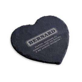 Untersetzer aus Schiefer, Herzform, personalisierbar – Pastis-Design – originelle Geschenkidee